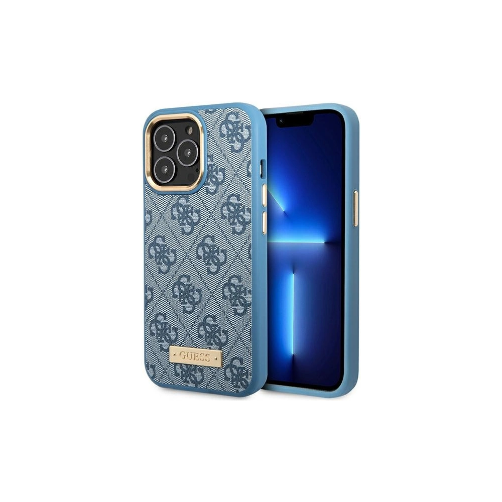 Hurtownia GSM - Etui Guess GUHMP14LU4GPRB Apple iPhone 14 Pro albastru/blue hard case 4G Logo Plate MagSafe - GUE2641 - {ean13} - Hurt