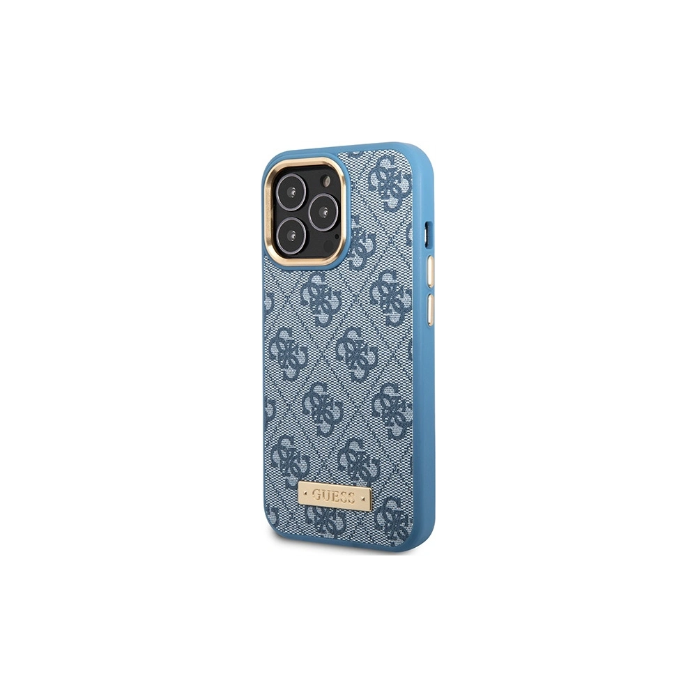 Hurtownia GSM - Etui Guess GUHMP14LU4GPRB Apple iPhone 14 Pro albastru/blue hard case 4G Logo Plate MagSafe - GUE2641 - {ean13} - Hurt