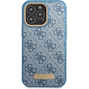 Wholesale Guess GUHMP14LU4GPRB Apple iPhone 14 Pro blue hard case 4G Logo Plate MagSafe - GUE2641 - {ean13} - Hurt