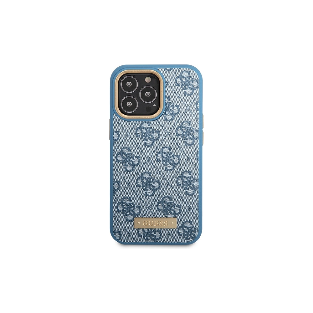 Hurtownia GSM - Etui Guess GUHMP14LU4GPRB Apple iPhone 14 Pro albastru/blue hard case 4G Logo Plate MagSafe - GUE2641 - {ean13} - Hurt