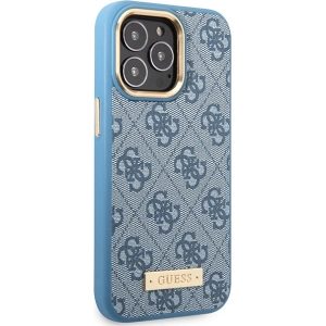 Hurtownia GSM - Etui Guess GUHMP14LU4GPRB Apple iPhone 14 Pro albastru/blue hard case 4G Logo Plate MagSafe - GUE2641 - {ean13} - Hurt