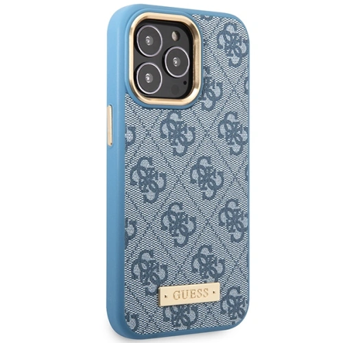 Etui Guess GUHMP14LU4GPRB Apple iPhone 14 Pro niebieski/blue hard case 4G Logo Plate MagSafe