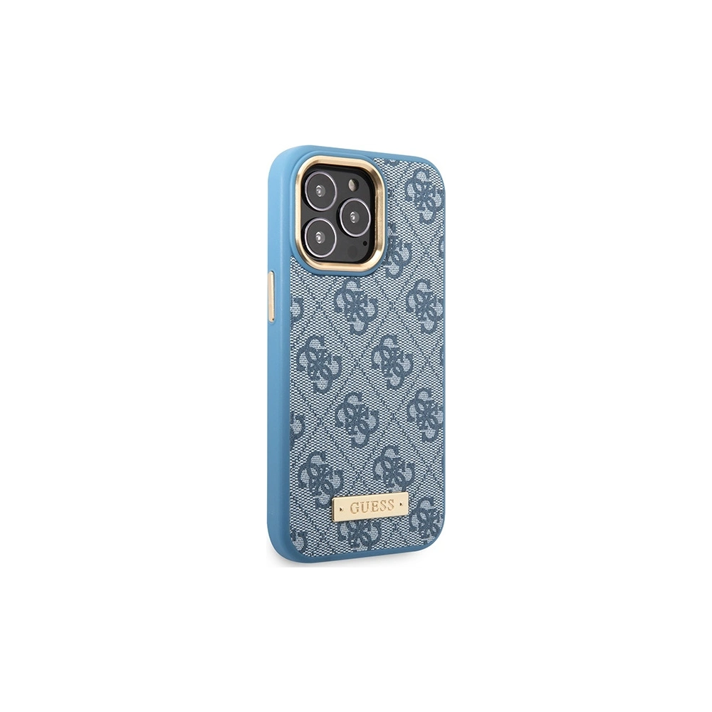 Hurtownia GSM - Etui Guess GUHMP14LU4GPRB Apple iPhone 14 Pro albastru/blue hard case 4G Logo Plate MagSafe - GUE2641 - {ean13} - Hurt