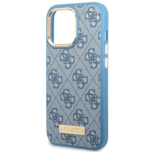 Etui Guess GUHMP14LU4GPRB Apple iPhone 14 Pro niebieski/blue hard case 4G Logo Plate MagSafe