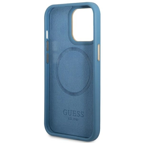 Etui Guess GUHMP14LU4GPRB Apple iPhone 14 Pro niebieski/blue hard case 4G Logo Plate MagSafe
