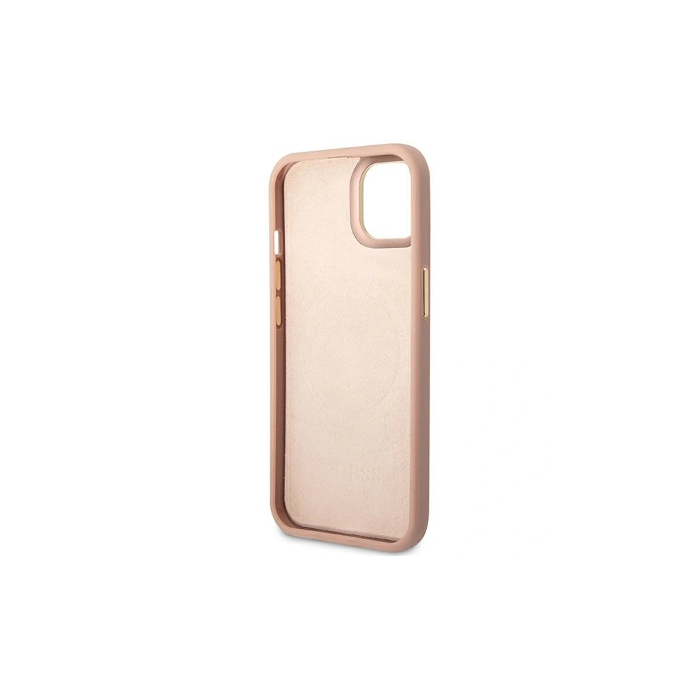 Wholesale Guess GUHMP14SSAPSTP Apple iPhone 14 pink hardcase Peony Logo Plate MagSafe - GUE2643 - {ean13} - Hurt