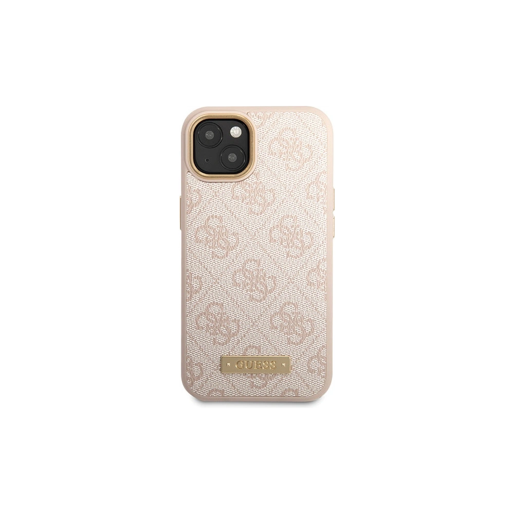 Wholesale Guess GUHMP14SU4GPRP Apple iPhone 14 pink hard case 4G Logo Plate MagSafe - GUE2644 - {ean13} - Hurt