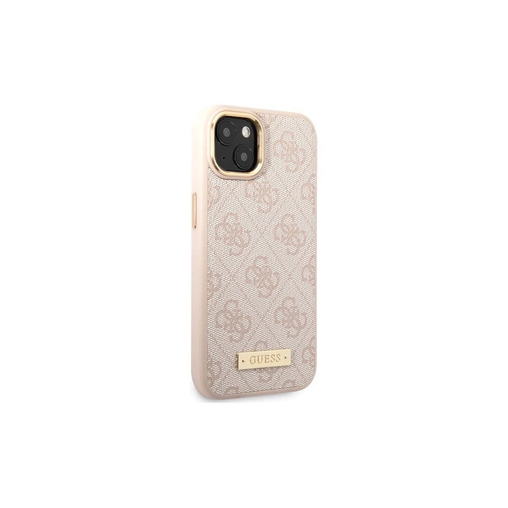 Wholesale Guess GUHMP14SU4GPRP Apple iPhone 14 pink hard case 4G Logo Plate MagSafe - GUE2644 - {ean13} - Hurt