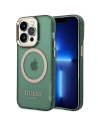 Etui Guess GUHMP14XHTCMA Apple iPhone 14 Pro Max zielony/khaki hard case Gold Outline Translucent MagSafe