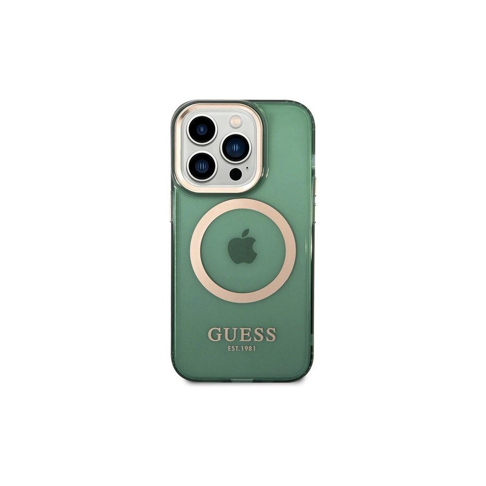 Hurtownia GSM - Etui Guess GUHMP14XHTCMA Apple iPhone 14 Pro Max grün/khaki hard case Gold Outline Translucent MagSafe - GUE2645 - {ean13} - Hurt
