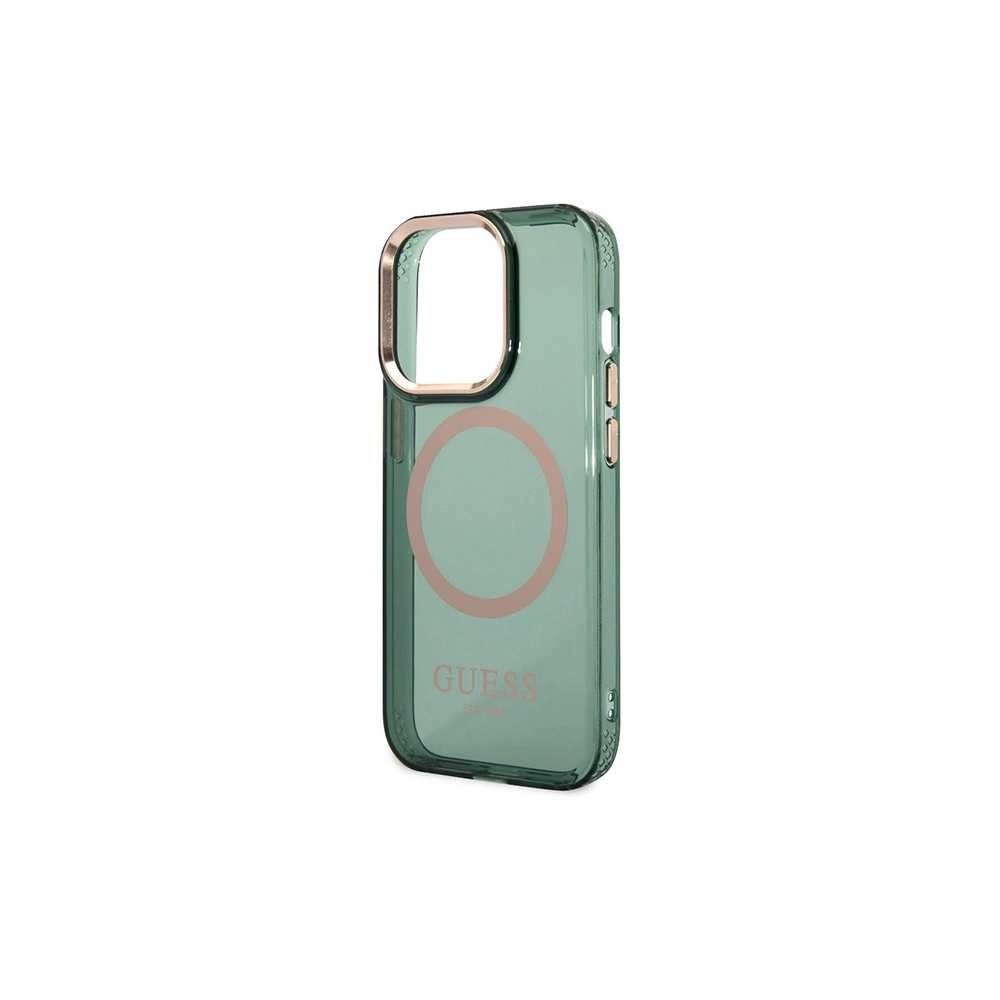 Hurtownia GSM - Etui Guess GUHMP14XHTCMA Apple iPhone 14 Pro Max verde/khaki hard case Gold Outline Translucent MagSafe - GUE2645 - {ean13} - Hurt