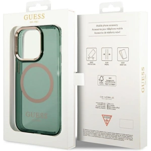 Etui Guess GUHMP14XHTCMA Apple iPhone 14 Pro Max zielony/khaki hard case Gold Outline Translucent MagSafe