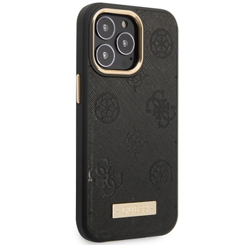 Etui Guess GUHMP14XSAPSTK Apple iPhone 14 Pro Max czarny/black hardcase Peony Logo Plate MagSafe