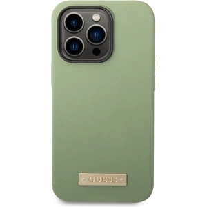 Etui Guess GUHMP14XSBPLA Apple iPhone 14 Pro Max zielony/khaki hard case Silicone Logo Plate MagSafe