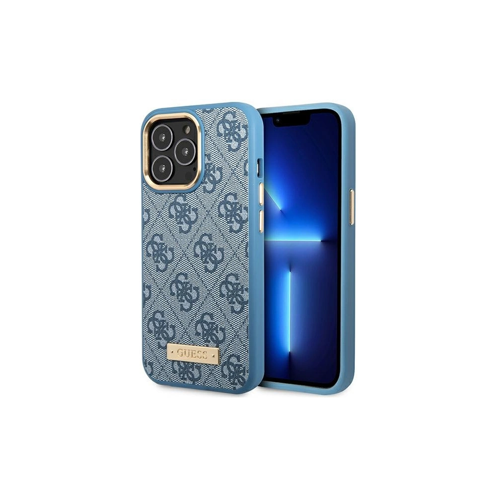 Etui Guess GUHMP14XU4GPRB Apple iPhone 14 Pro Max kék/blue kemény tok 4G Logo Plate MagSafe