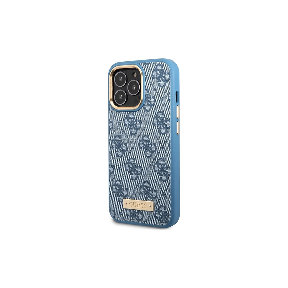 Etui Guess GUHMP14XU4GPRB Apple iPhone 14 Pro Max albastru/hard case 4G Logo Plate MagSafe