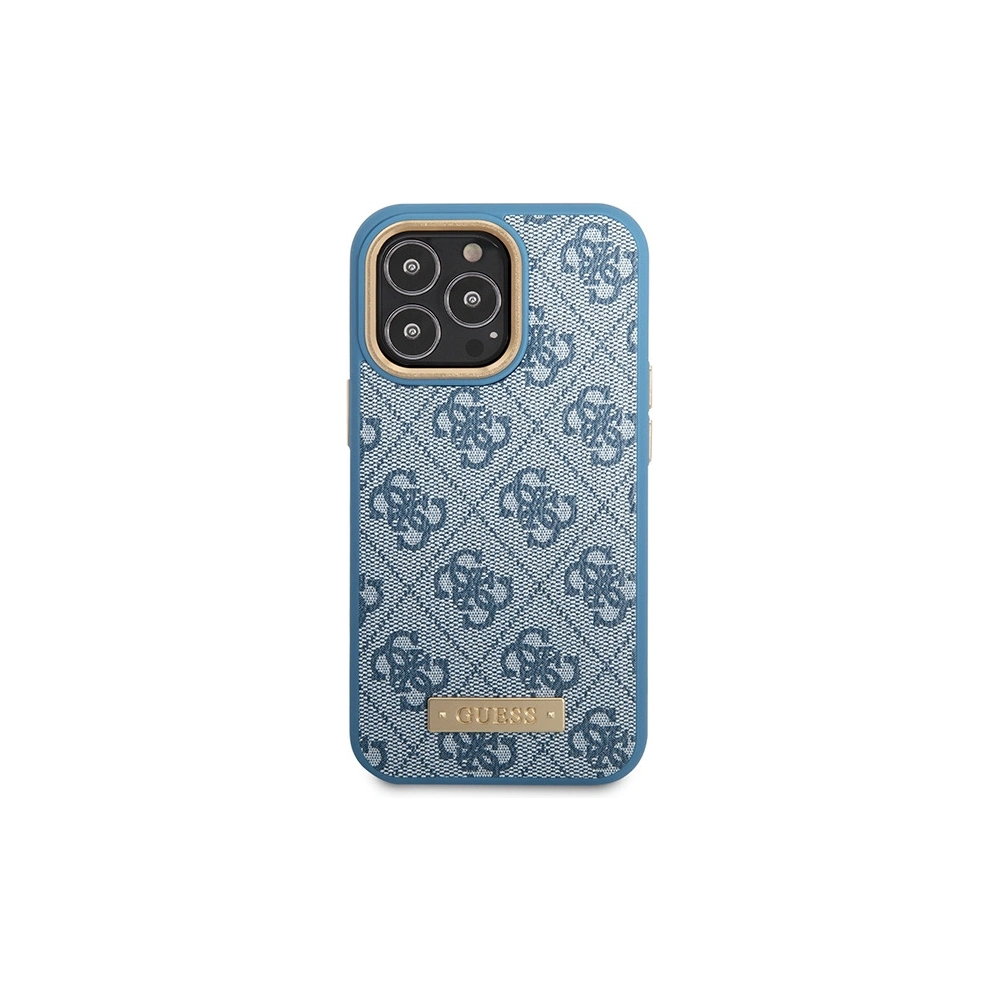 Etui Guess GUHMP14XU4GPRB Apple iPhone 14 Pro Max albastru/hard case 4G Logo Plate MagSafe