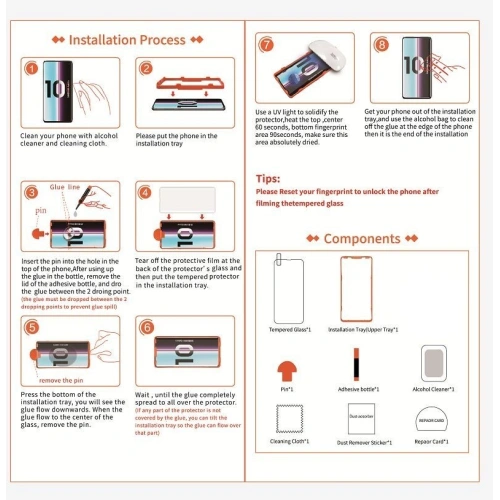 Zestawy naprawczy szkła WhiteStone Dome UV Galaxy S10e - Home Screen
