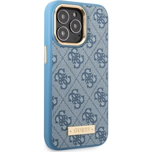 Guess GUHMP14XU4GPRB Apple iPhone 14 Pro Max blue hard case 4G Logo Plate MagSafe