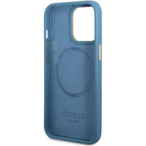 Guess GUHMP14XU4GPRB Apple iPhone 14 Pro Max blue hard case 4G Logo Plate MagSafe