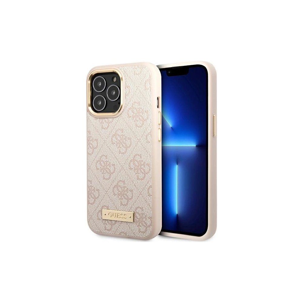 Wholesale Guess GUHMP14XU4GPRP Apple iPhone 14 Pro Max pink hard case 4G Logo Plate MagSafe - GUE2649 - {ean13} - Hurt