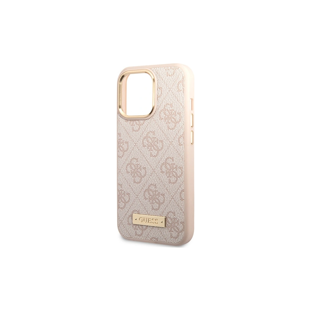 Wholesale Guess GUHMP14XU4GPRP Apple iPhone 14 Pro Max pink hard case 4G Logo Plate MagSafe - GUE2649 - {ean13} - Hurt
