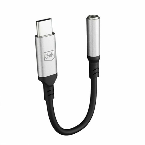 Adapter audio 3MK USB-C/mini jack 3,5 mm czarny/black