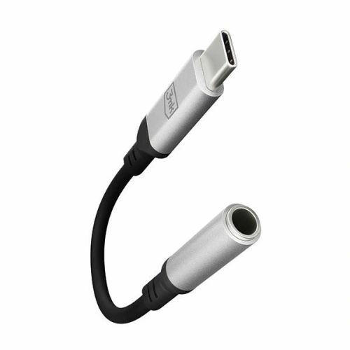 Adapter audio 3MK USB-C/mini jack 3,5 mm czarny/black