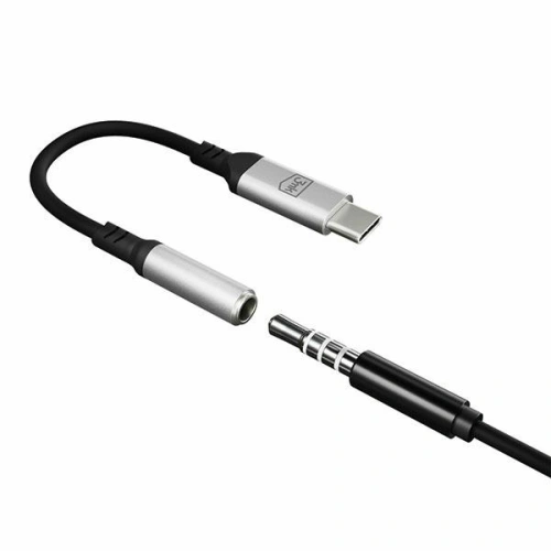 Adapter audio 3MK USB-C/mini jack 3,5 mm czarny/black