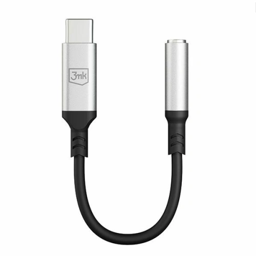 Adapter audio 3MK USB-C/mini jack 3,5 mm czarny/black