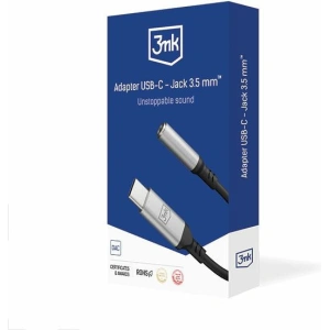 Hurtownia GSM - Audio adapter 3MK USB-C/mini jack 3,5 mm fekete/black - 3MK4950 - {ean13} - Hurt