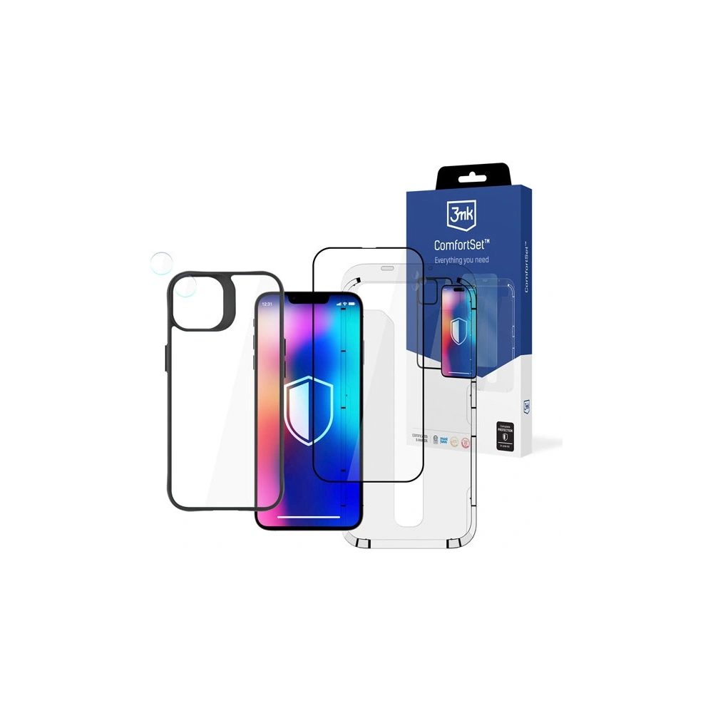 Hurtownia GSM - Tok készlet + képernyővédő üveg + kamera üveg 3MK Comfort Set 4in1 Apple iPhone 13 - 3MK4957 - {ean13} - Hurt