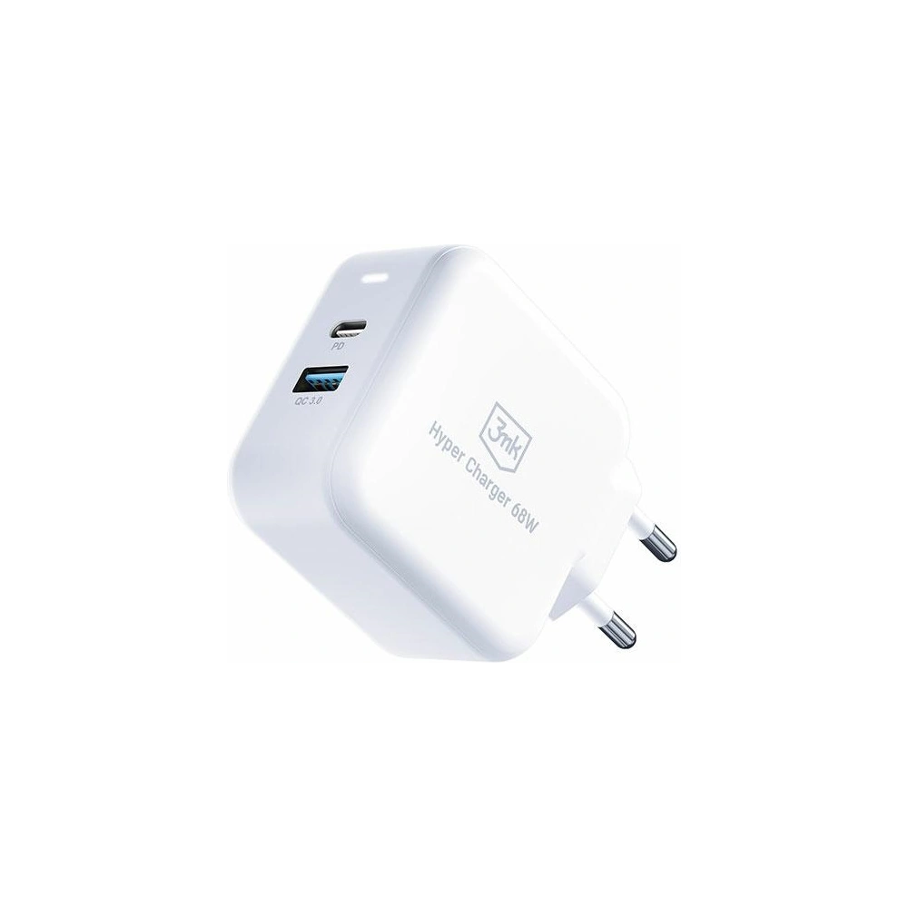 Hurtownia GSM - Încărcătorul de rețea GaN 3MK Hyper Charger 68W USB-A, USB-C PD+QC - 3MK4963 - {ean13} - Hurt