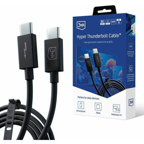 3MK Distributor - 5903108515139 - 3MK4965 - 3MK Hyper ThunderBolt USB-C/USB-C Cable 1m 240W 5A - B2B homescreen