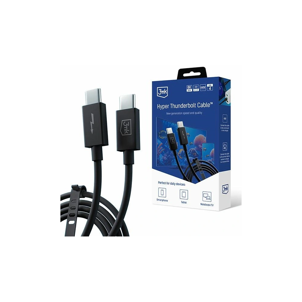 Hurtownia GSM - Kabel 3MK Hyper ThunderBolt USB-C/USB-C 1m 240W 5A - 3MK4965 - {ean13} - Hurt