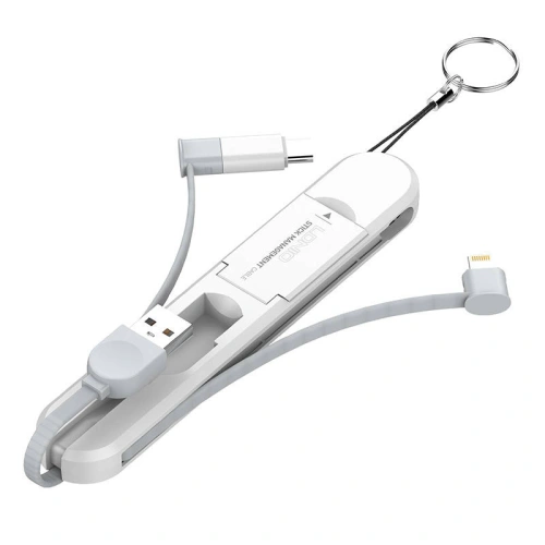 Kabel LDNIO LC130 3w1 USB-A/USB-C - Lightning - microUSB 45cm