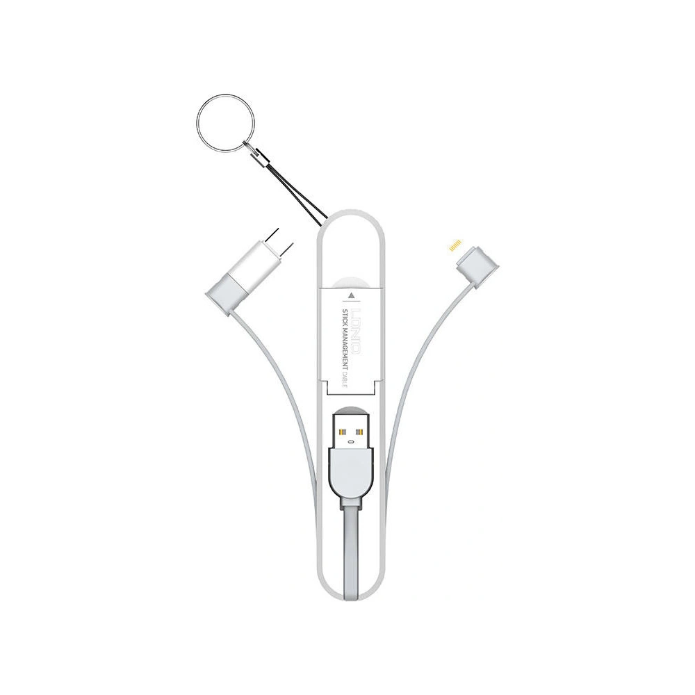Hurtownia GSM - Kabel LDNIO LC130 3w1 USB-A/USB-C - Lightning - microUSB 45cm - LDN465 - {ean13} - Hurt