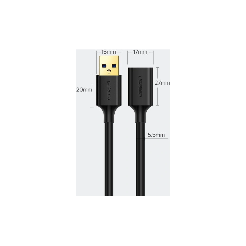 Hurtownia GSM - Prelungitor UGREEN US129 USB-A 3.0/USB-A 3.0 2m negru - UGR1647 - {ean13} - Hurt