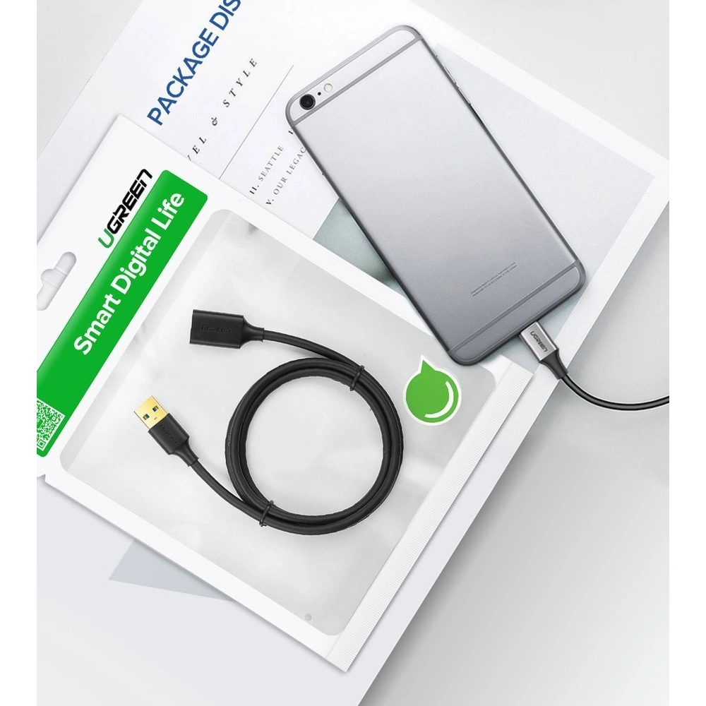 Hurtownia GSM - Prelungitor UGREEN US129 USB-A 3.0/USB-A 3.0 2m negru - UGR1647 - {ean13} - Hurt