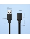 Hurtownia GSM - Prelungitor UGREEN US129 USB-A 3.0/USB-A 3.0 2m negru - UGR1647 - {ean13} - Hurt