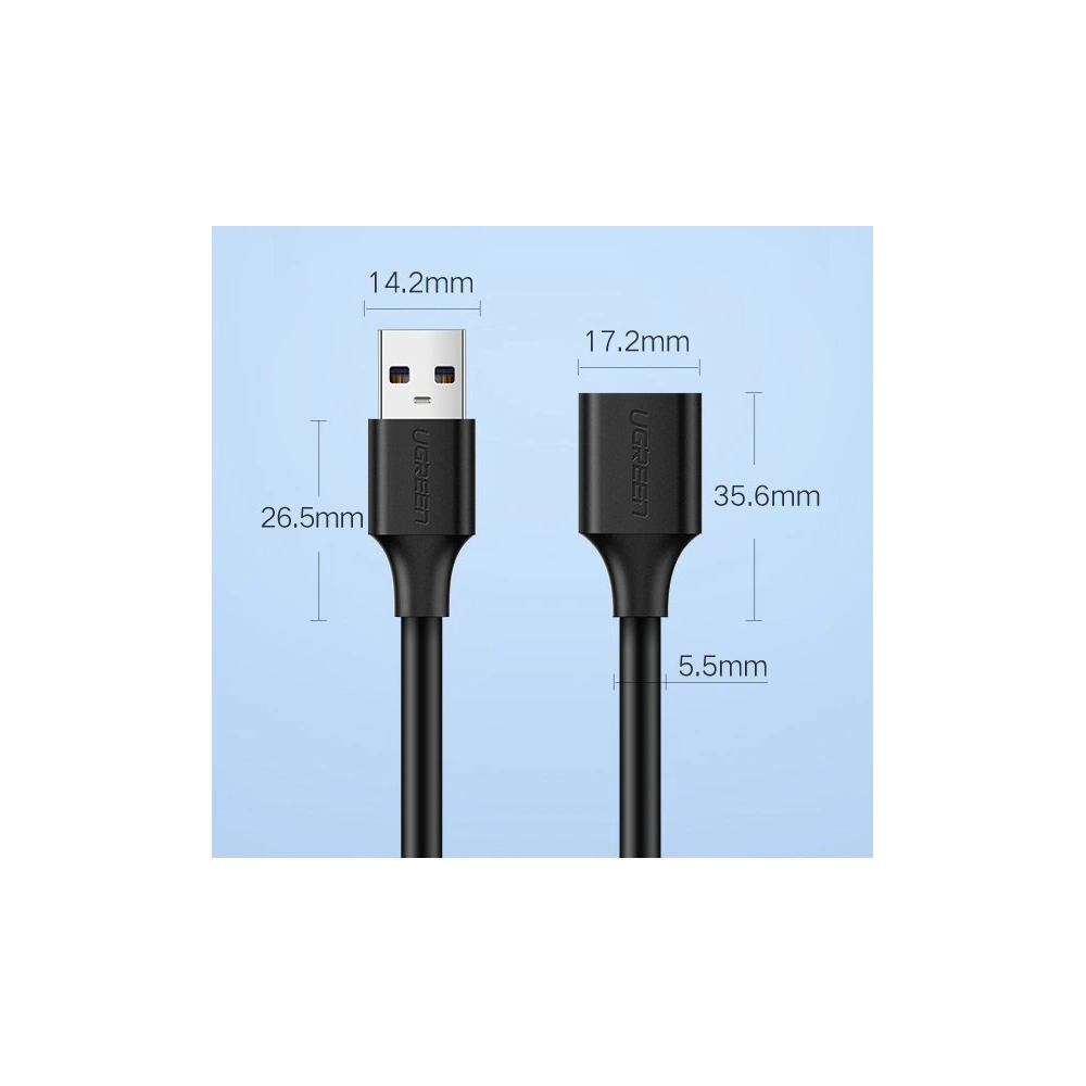 Hurtownia GSM - Prodlužovací kabel UGREEN US129 USB-A 3.0/USB-A 3.0 2m černý - UGR1647 - {ean13} - Hurt