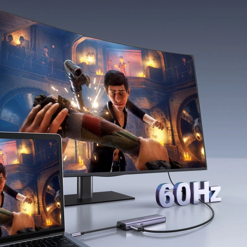 HUB UGREEN CM512 7w1 USB-C/2xUSB 3.2 Gen 1/HDMI 4K 60Hz/czytnik kart SD i TF/USB-C PD 100W/RJ45 1000Mbps (1Gbps) szary