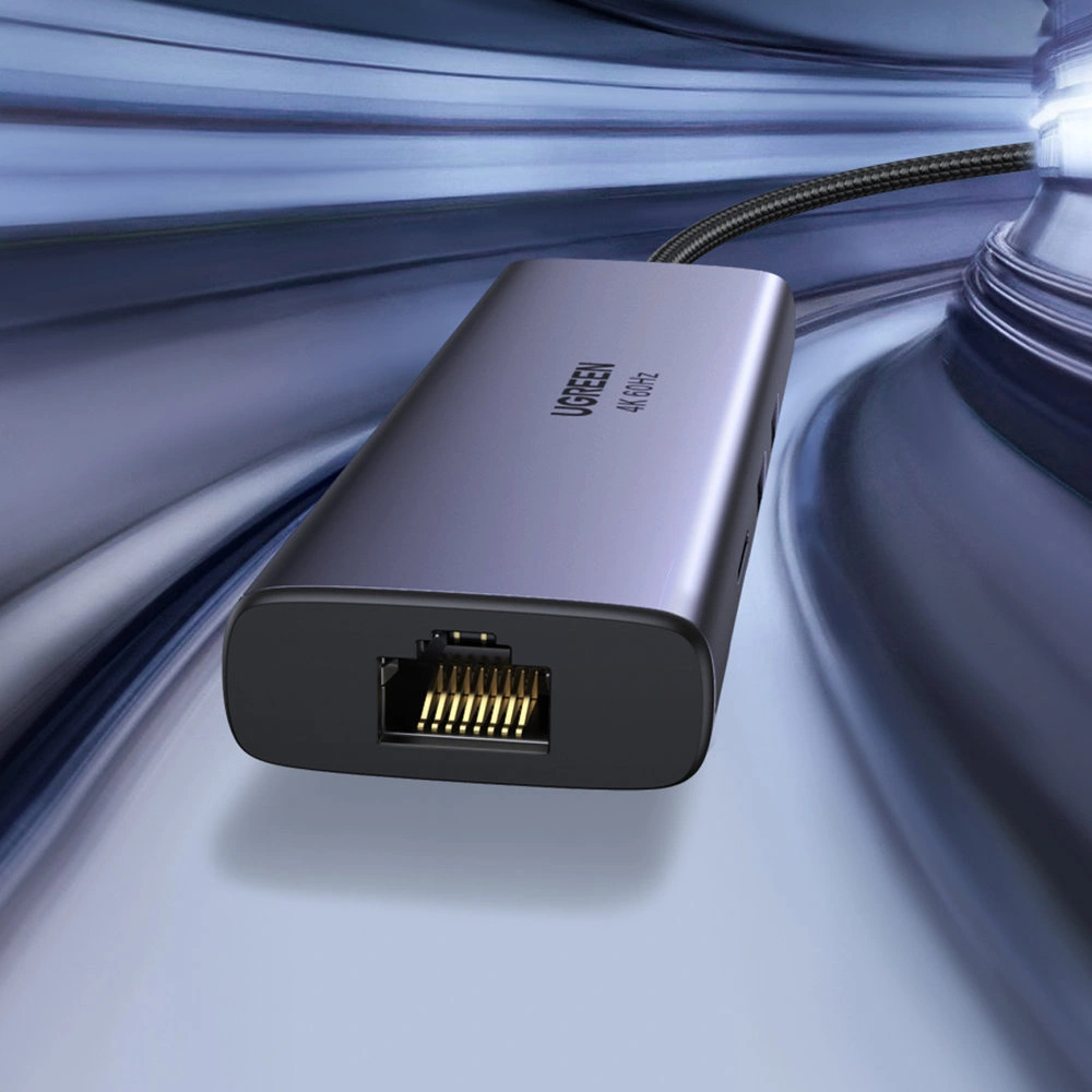 Wholesale UGREEN CM512 7in1 HUB USB-C/2xUSB 3.2 Gen 1/HDMI 4K 60Hz/SD, TF card reader/USB-C PD 100W/RJ45 1000Mbps (1Gbps) gray - UGR1648 - {ean13} - Hurt