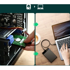 Hurtownia GSM - UGREEN US221 2,5 hüvelykes HDD/SSD ház SATA 6TB USB-C 3.0 fekete - UGR1649 - {ean13} - Hurt