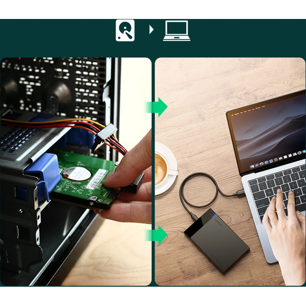 Hurtownia GSM - Obal HDD/SSD 2,5 UGREEN US221 SATA 6TB USB-C 3.0 černý - UGR1649 - {ean13} - Hurt