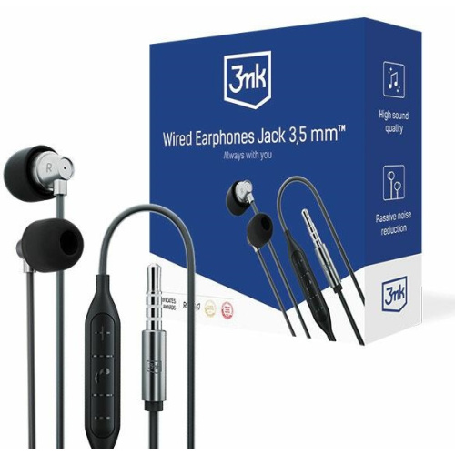Hurtownia 3MK - 5903108518079 - 3MK5007 - Słuchawki 3MK Wired Earphones mini jack 3,5mm czarny/black - B2B homescreen