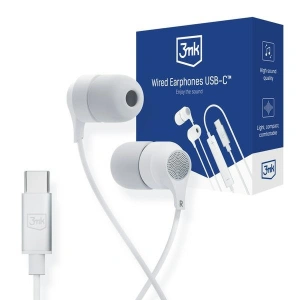 Wholesale 3MK Wired Earphones USB-C white - 3MK5008 - {ean13} - Hurt