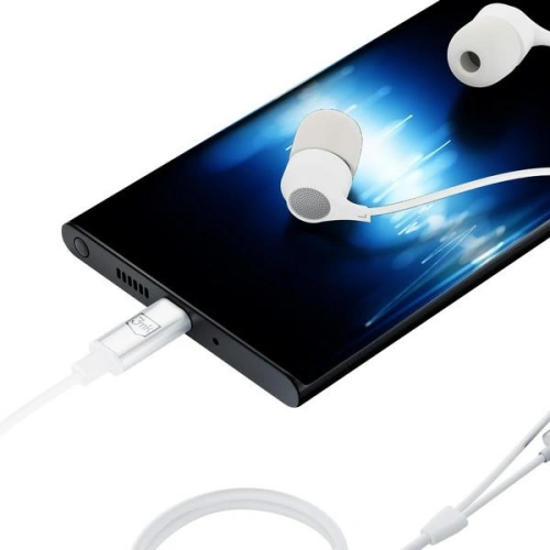 Słuchawki 3MK Wired Earphones USB-C biały/white