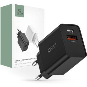 Hurtownia GSM - Síťová nabíječka Tech-Protect NC30W 2-portová síťová nabíječka PD 30W QC 3.0 černá - THP2087 - {ean13} - Hurt