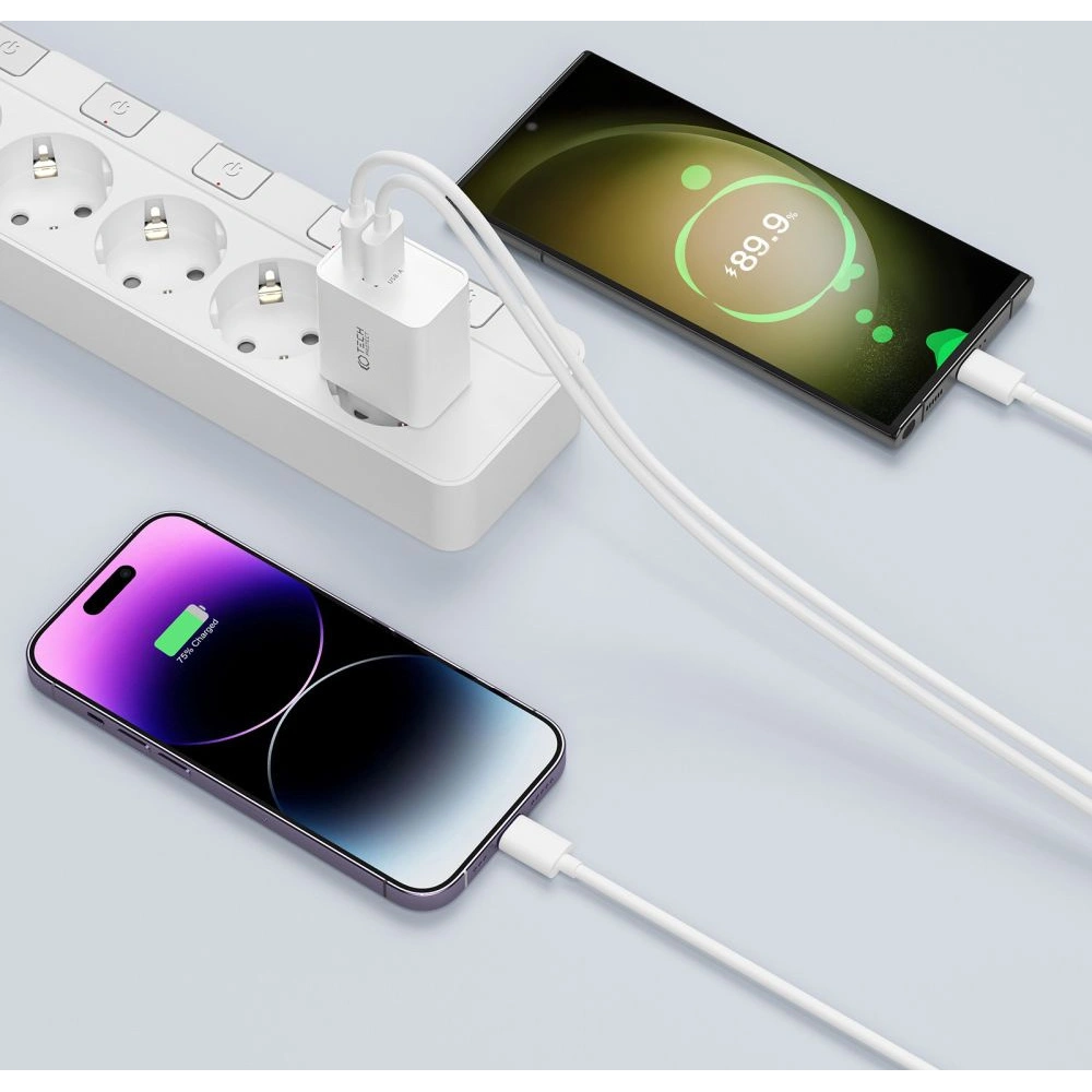 Hurtownia GSM - Síťová nabíječka Tech-Protect NC30W 2-portová síťová nabíječka PD 30W QC 3.0 černá - THP2087 - {ean13} - Hurt